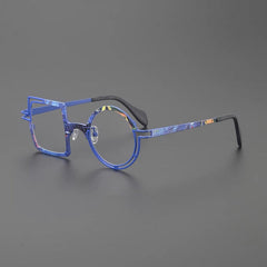 Peach Retro Titanium Glasses Frame Geometric Frames Southood Blue 
