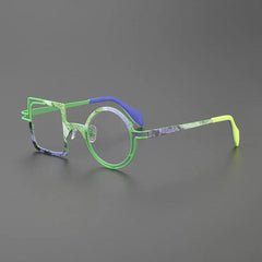 Peach Retro Titanium Glasses Frame Geometric Frames Southood Green 