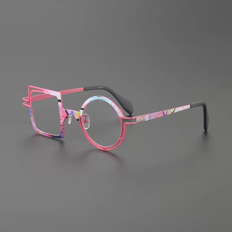Peach Retro Titanium Glasses Frame Geometric Frames Southood Pink 