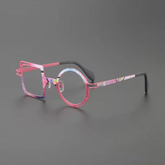 Peach Retro Titanium Glasses Frame Geometric Frames Southood Pink 