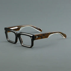 Pema Vintage Square Acetate Glasses Frame Rectangle Frames Southood Leopard 