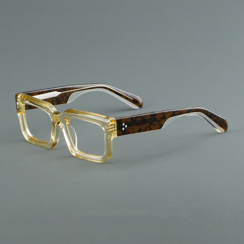 Pema Vintage Square Acetate Glasses Frame Rectangle Frames Southood Yellow 