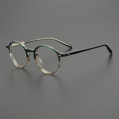 Pepper Vintage Acetate Glasses Frame Round Frames Southood Green Stripe 