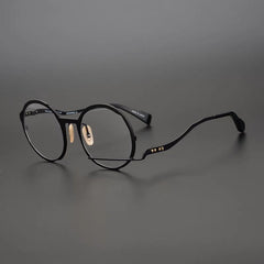 Perry Irregular High-End Retro Round Glasses Frame Round Frames Southood Black 
