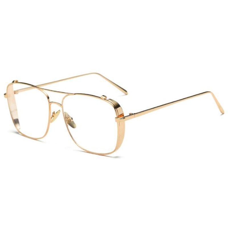 Peyton Metal Square Glasses Frame Rectangle Frames Southood gold clear 