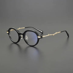 Plato Retro Oval Acetate Oversize Glasses Frame Oval Frames Southood Black Gold 