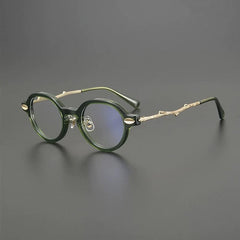 Plato Retro Oval Acetate Oversize Glasses Frame Oval Frames Southood Green Gold 