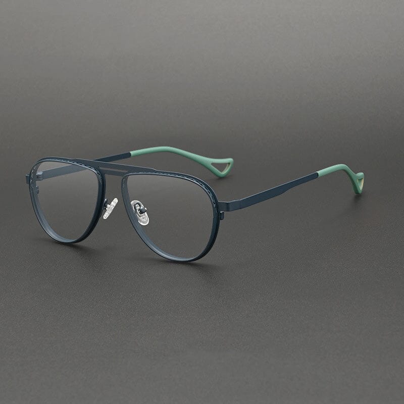 Porro Vintage Alloy Eyeglasses Frame Aviator Frames Southood Dark Blue 