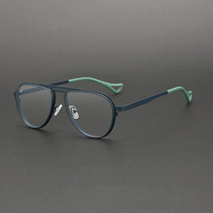 Porro Vintage Alloy Eyeglasses Frame Aviator Frames Southood Dark Blue 