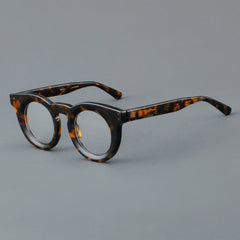 Pwaty Vintage Acetate Glasses Frame Round Frames Southood Leopard 