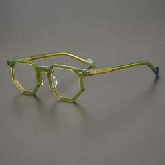 Pyi Irregular Polygon Glasses Frame Geometric Frames Southood Olive green 