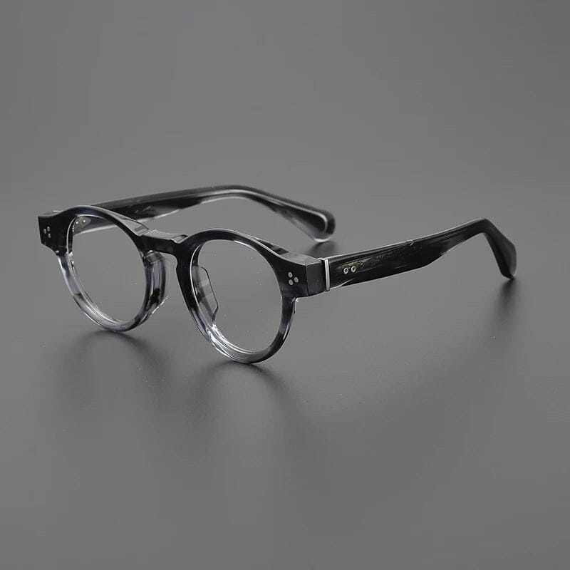 Pyt Acetate Round Retro Glasses Frame Round Frames Southood Leopard Grey 
