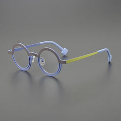 Qiao Round Titanium Glasses Frame Round Frames Southood Brown Blue 