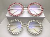 Queen Vintage Rhinestone Round Glasses Round Frames Southood 