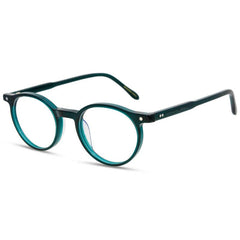 Quinn Vintage Acetate Glasses Frame Round Frames Southood Lake Blue 
