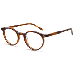 Quinn Vintage Acetate Glasses Frame Round Frames Southood Leopard 