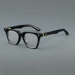 Quint Vintage Acetate Glasses Frame Rectangle Frames Southood Black Gold 