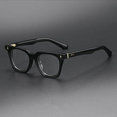 Quint Vintage Acetate Glasses Frame Rectangle Frames Southood Black Gold 