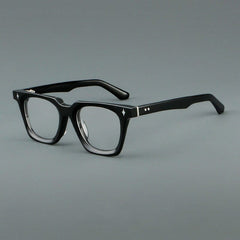 Quint Vintage Acetate Glasses Frame Rectangle Frames Southood Black Silver 