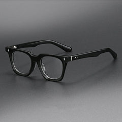 Quint Vintage Acetate Glasses Frame Rectangle Frames Southood Black Silver 
