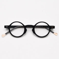 Qwin Vintage Round Glasses Frame Round Frames Southood Bright Black 