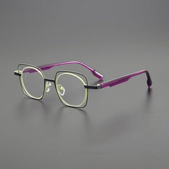 Racca Titanium Acetate Glasses Frame Round Frames Southood Black Purple 