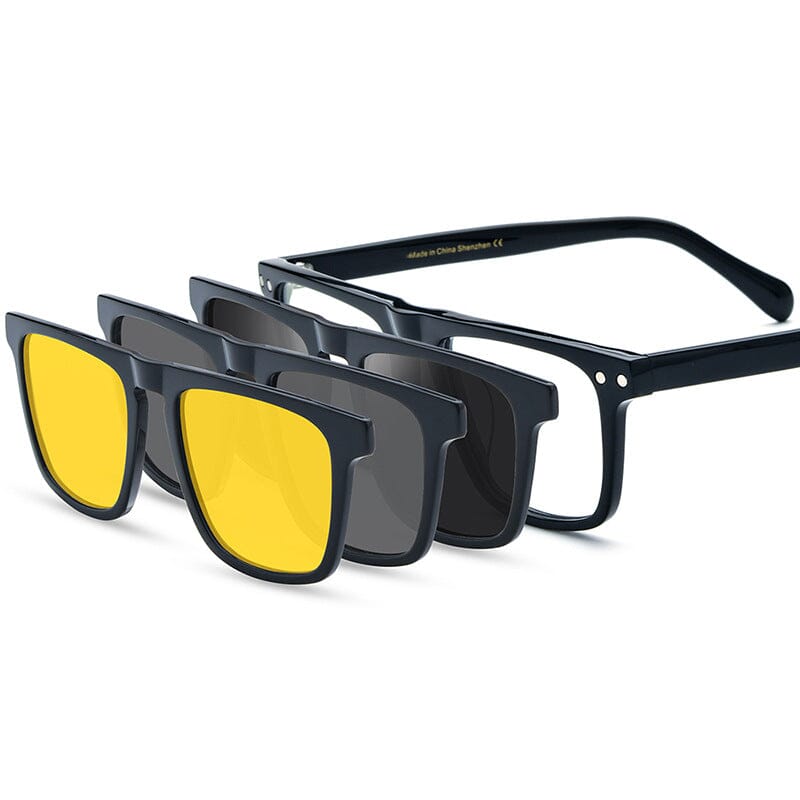 Rad Acetate Glasses Frame With 3 Magnetic Sunglasses Clips Rectangle Frames Southood 