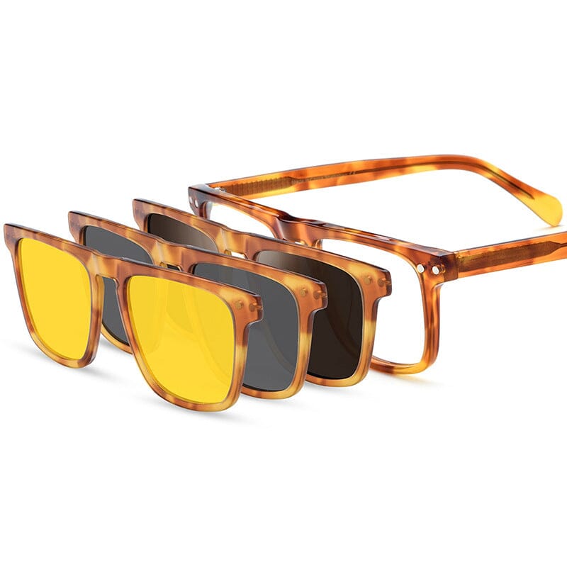 Rad Acetate Glasses Frame With 3 Magnetic Sunglasses Clips Rectangle Frames Southood 