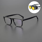 Rad Acetate Glasses Frame With 3 Magnetic Sunglasses Clips Rectangle Frames Southood Black 