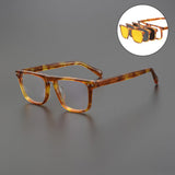 Rad Acetate Glasses Frame With 3 Magnetic Sunglasses Clips Rectangle Frames Southood Leopard 