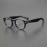 Raff Browline Acetate Glasses Frame Round Frames Southood Black 