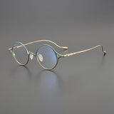 Rain Vintage Personalized Titanium Eyeglasses Frame Round Frames Southood Gold Green 