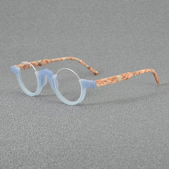 Ramzi Round Acetate Glasses Frame Round Frames Southood Matte Blue 