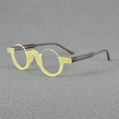 Ramzi Round Acetate Glasses Frame Round Frames Southood Matte Yellow 