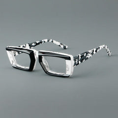 Rani Retro Acetate Glasses Frame Geometric Frames Southood C4 Black white 