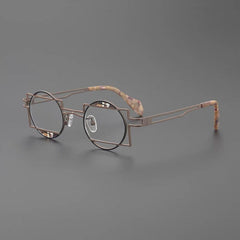 Ray Retro Titanium Glasses Frame Geometric Frames Southood Brown 