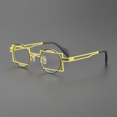 Ray Retro Titanium Glasses Frame Geometric Frames Southood Yellow 