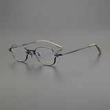 Reid Retro Rectangle Titanium Glasses Frame Rectangle Frames Southood Black 
