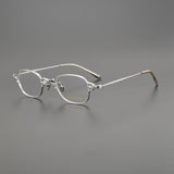 Reid Retro Rectangle Titanium Glasses Frame Rectangle Frames Southood Silver 