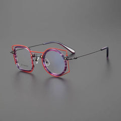 Reso Colorful Titanium Glasses Frame Geometric Frames Southood Red Purple 