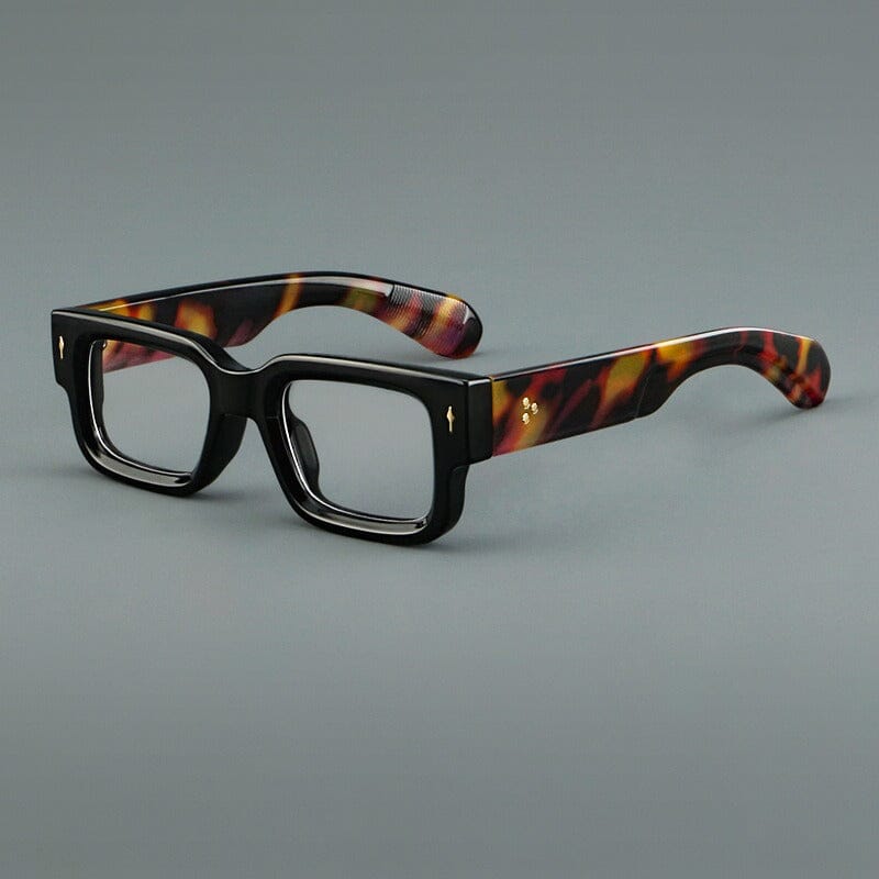 Reynald Square TR90 Glasses Frame Rectangle Frames Southood Black leopard 