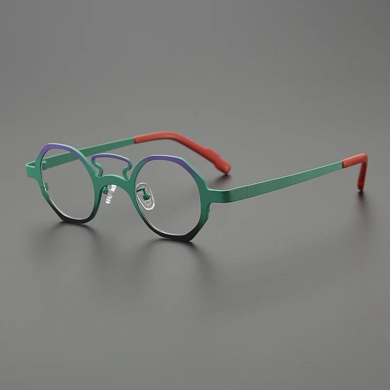 Rich Retro Titanium Optical Glasses Frame Geometric Frames Southood Green 