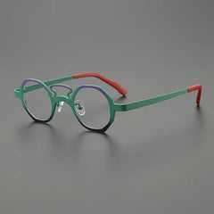 Rich Retro Titanium Optical Glasses Frame Geometric Frames Southood Green 