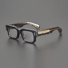 Ricki High Quality Vintage Acetate Glasses Rectangle Frames Southood Dark Leopard 