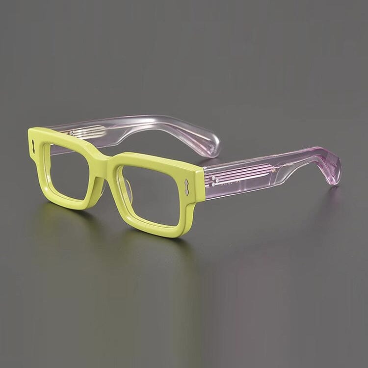 Ricki High Quality Vintage Acetate Glasses Rectangle Frames Southood Yellow 