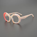 Ring Acetate Oversized Glasses Frame Geometric Frames Southood Matte Red Pink 