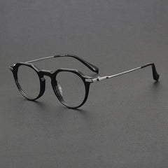 Rita Retro Titanium Glasses Frame Rectangle Frames Southood Black Silver 