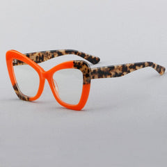 Roisin Vintage Acetate Glasses Frame Cat Eye Frames Southood C3 Orange leopard 