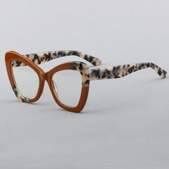 Roisin Vintage Acetate Glasses Frame Geometric Frames Southood C2 Tea leopard 