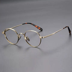 Rook Vintage Titanium Glasses Frame Oval Frames Southood Gold 